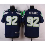 Men's Seattle Seahawks #92 Brandon Mebane Navy Blue Team Color NFL Nike Elite Jersey