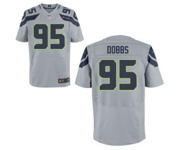 Men's Seattle Seahawks #95 Demarcus Dobbs Gray Alternate NFL Nike Elite Jersey