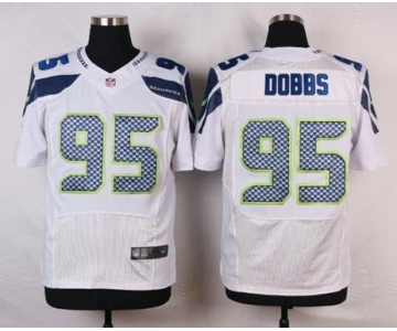 Men's Seattle Seahawks #95 Demarcus Dobbs White Road NFL Nike Elite Jersey