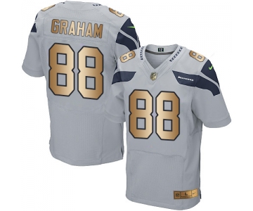 Nike Seahawks #88 Jimmy Graham Grey Alternate Men's Stitched NFL Elite Gold Jersey