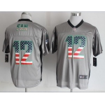 Nike Seattle Seahawks #12 Fan 2014 USA Flag Fashion Gray Elite Jersey