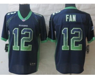 Nike Seattle Seahawks #12 Fan Drift Fashion Blue Elite Jersey