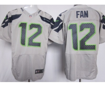 Nike Seattle Seahawks #12 Fan Gray Elite Jersey