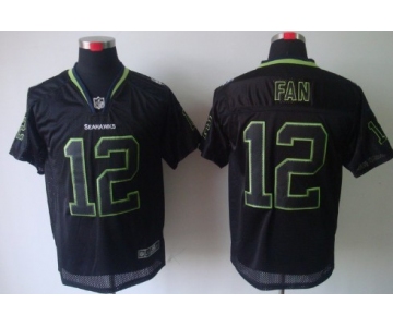 Nike Seattle Seahawks #12 Fan Lights Out Black Elite Jersey