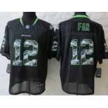 Nike Seattle Seahawks #12 Fan Lights Out Black Ornamented Elite Jersey