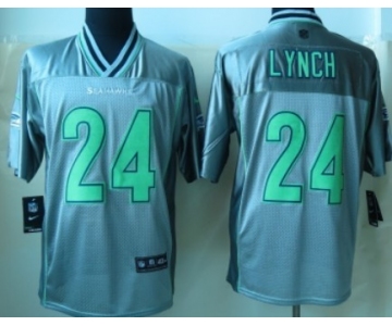 Nike Seattle Seahawks #24 Marshawn Lynch 2013 Gray Vapor Elite Jersey