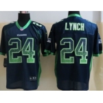 Nike Seattle Seahawks #24 Marshawn Lynch Drift Fashion Blue Elite Jersey