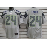 Nike Seattle Seahawks #24 Marshawn Lynch Gray Elite Jersey