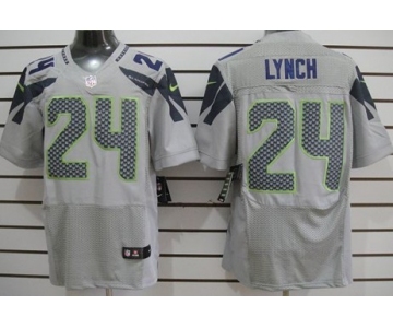 Nike Seattle Seahawks #24 Marshawn Lynch Gray Elite Jersey