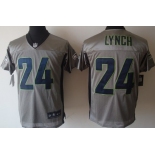 Nike Seattle Seahawks #24 Marshawn Lynch Gray Shadow Elite Jersey