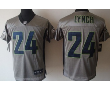 Nike Seattle Seahawks #24 Marshawn Lynch Gray Shadow Elite Jersey