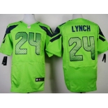 Nike Seattle Seahawks #24 Marshawn Lynch Green Elite Jersey