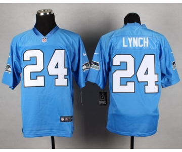 Nike Seattle Seahawks #24 Marshawn Lynch Light Blue Elite Jersey