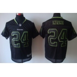 Nike Seattle Seahawks #24 Marshawn Lynch Lights Out Black Elite Jersey