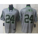 Nike Seattle Seahawks #24 Marshawn Lynch Lights Out Gray Elite Jersey