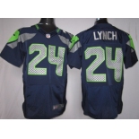 Nike Seattle Seahawks #24 Marshawn Lynch Navy Blue Elite Jersey