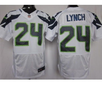 Nike Seattle Seahawks #24 Marshawn Lynch White Elite Jersey