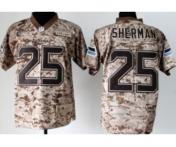 Nike Seattle Seahawks #25 Richard Sherman 2013 USMC Camo Elite Jersey