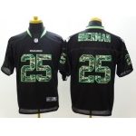 Nike Seattle Seahawks #25 Richard Sherman Black With Camo Elite Jersey