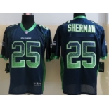 Nike Seattle Seahawks #25 Richard Sherman Drift Fashion Blue Elite Jersey