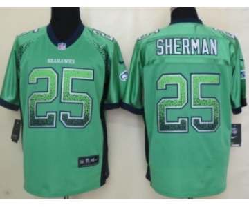 Nike Seattle Seahawks #25 Richard Sherman Drift Fashion Green Elite Jersey