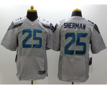 Nike Seattle Seahawks #25 Richard Sherman Gray Elite Jersey