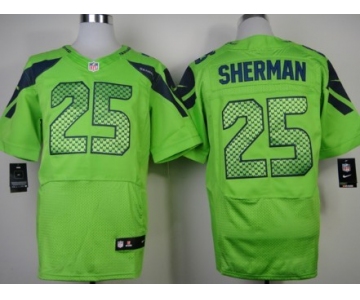 Nike Seattle Seahawks #25 Richard Sherman Green Elite Jersey