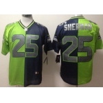 Nike Seattle Seahawks #25 Richard Sherman Green/Navy Blue Two Tone Elite Jersey