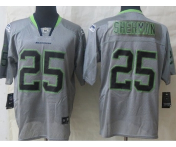 Nike Seattle Seahawks #25 Richard Sherman Lights Out Gray Elite Jersey