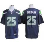 Nike Seattle Seahawks #25 Richard Sherman Navy Blue Elite Jersey