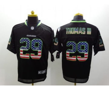 Nike Seattle Seahawks #29 Earl Thomas III 2014 USA Flag Fashion Black Elite Jersey