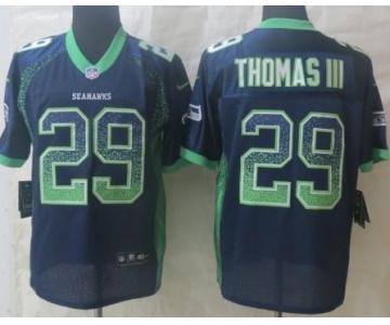 Nike Seattle Seahawks #29 Earl Thomas III Drift Fashion Blue Elite Jersey