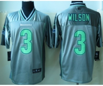 Nike Seattle Seahawks #3 Russell Wilson 2013 Gray Vapor Elite Jersey