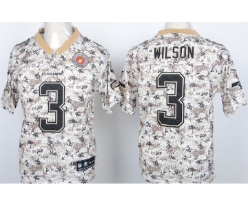 Nike Seattle Seahawks #3 Russell Wilson 2013 USMC Camo Elite Jersey