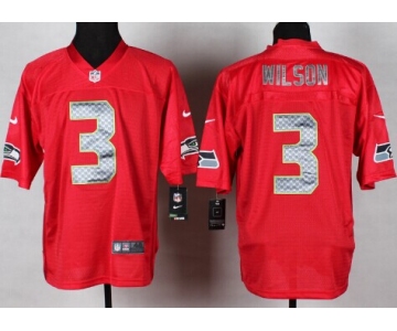 Nike Seattle Seahawks #3 Russell Wilson 2014 QB Red Elite Jersey