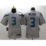 Nike Seattle Seahawks #3 Russell Wilson Gray Elite Jersey