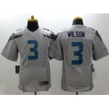 Nike Seattle Seahawks #3 Russell Wilson Gray Elite Jersey