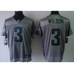 Nike Seattle Seahawks #3 Russell Wilson Gray Shadow Elite Jersey