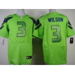 Nike Seattle Seahawks #3 Russell Wilson Green Elite Jersey