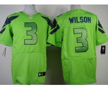 Nike Seattle Seahawks #3 Russell Wilson Green Elite Jersey