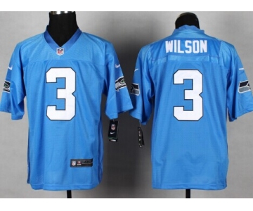 Nike Seattle Seahawks #3 Russell Wilson Light Blue Elite Jersey