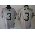 Nike Seattle Seahawks #3 Russell Wilson Lights Out Gray Elite Jersey