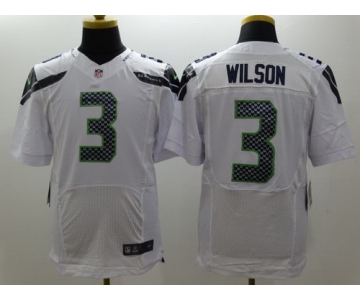 Nike Seattle Seahawks #3 Russell Wilson White Elite Jersey