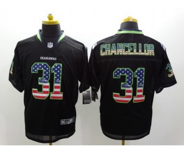 Nike Seattle Seahawks #31 Kam Chancellor 2014 USA Flag Fashion Black Elite Jersey