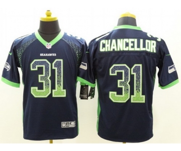 Nike Seattle Seahawks #31 Kam Chancellor Drift Fashion Blue Elite Jersey