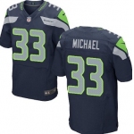 Nike Seattle Seahawks #33 Christine Michael Navy Blue Elite Jersey