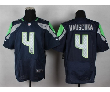 Nike Seattle Seahawks #4 Steven Hauschka Navy Blue Elite Jersey