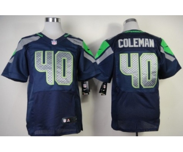 Nike Seattle Seahawks #40 Derrick Coleman Navy Blue Elite Jersey