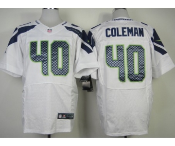 Nike Seattle Seahawks #40 Derrick Coleman White Elite Jersey