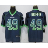 Nike Seattle Seahawks #49 Shaquill Griffin Navy Drift Fashion Elite Jersey